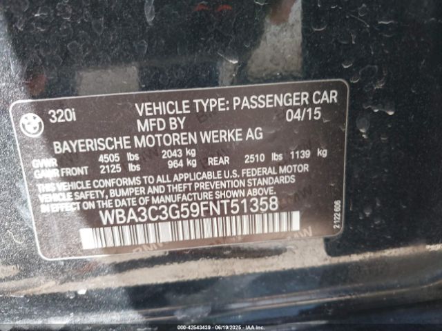 2015 BMW 320I WBA3C3G59FNT51358 Photo 8