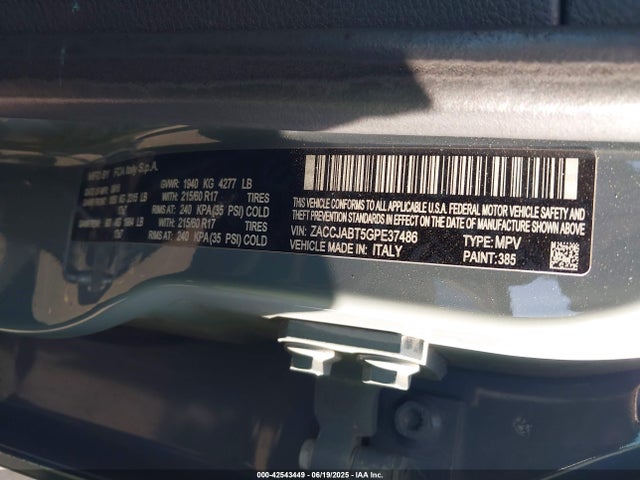 ZACCJABT5GPE37486 Jeep 2016