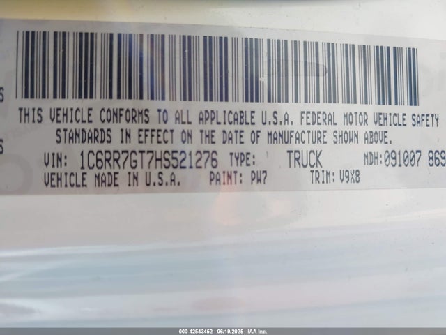 RAM 1500 2017 1C6RR7GT7HS521276 Image 9