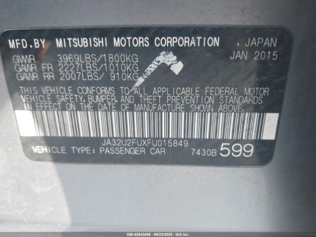 2015 MITSUBISHI LANCER JA32U2FUXFU015849 Photo 8