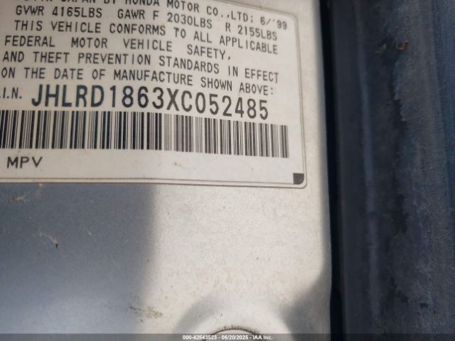 1999 HONDA CR-V JHLRD1863XC052485 Photo 8