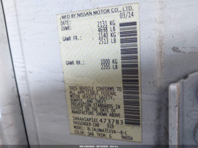 1N4AA5AP1EC473783 Nissan Maxima
