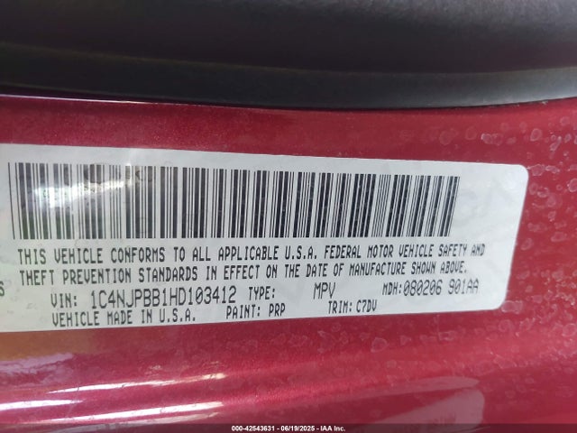 Продаж на аукціоні авто 2017 Jeep Patriot Sport Fwd, vin: 1C4NJPBB1HD103412, номер лоту: 42543631