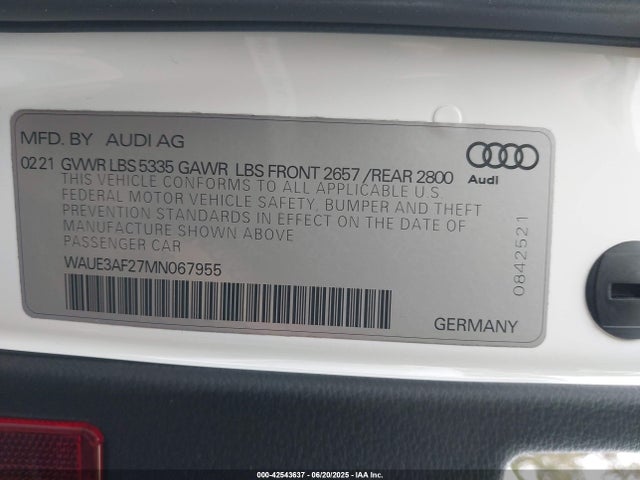 2021 AUDI A6 WAUE3AF27MN067955 Photo 8