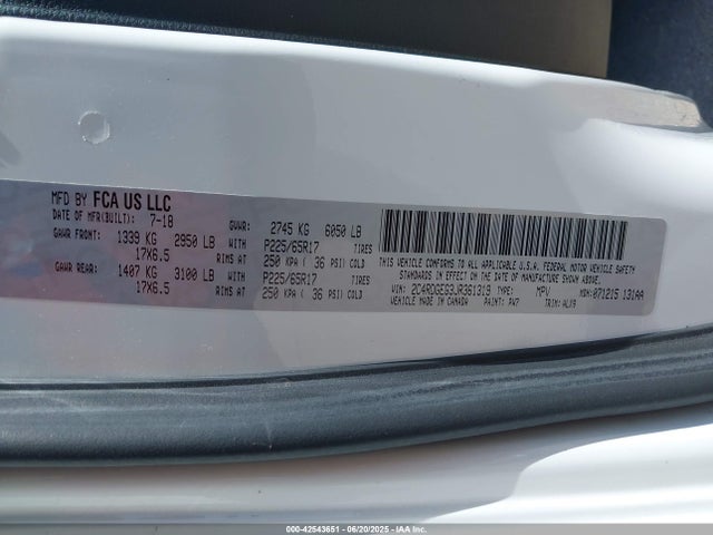 2C4RDGEG3JR361319 Dodge 2018