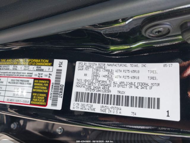 5TFEM5F10HX120309 Toyota 1ur-fe