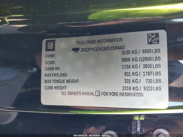 3GCPYCEH1KG159440 Chevrolet lv3 - gen 5, sidi, vvt, e85 max, alum
