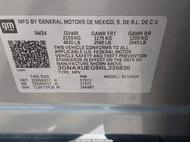2024 CHEVROLET EQUINOX 3GNAXUEG9RL335830 Photo 8