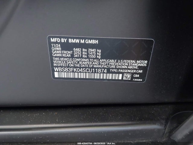 BMW M5 2025 WBS83FK04SCU11874 Image 9