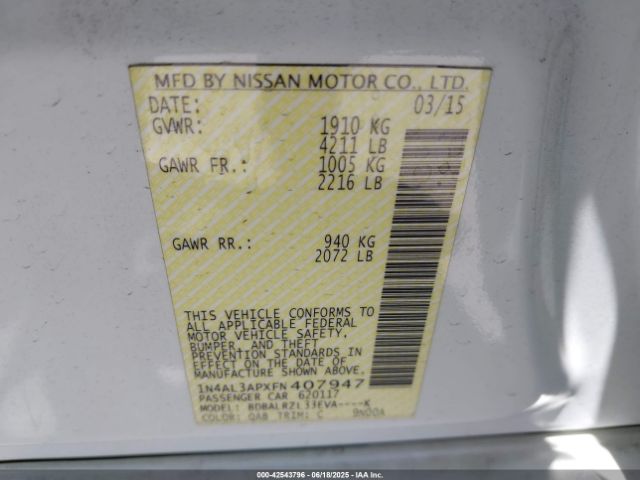 1N4AL3APXFN407947 Nissan 2015