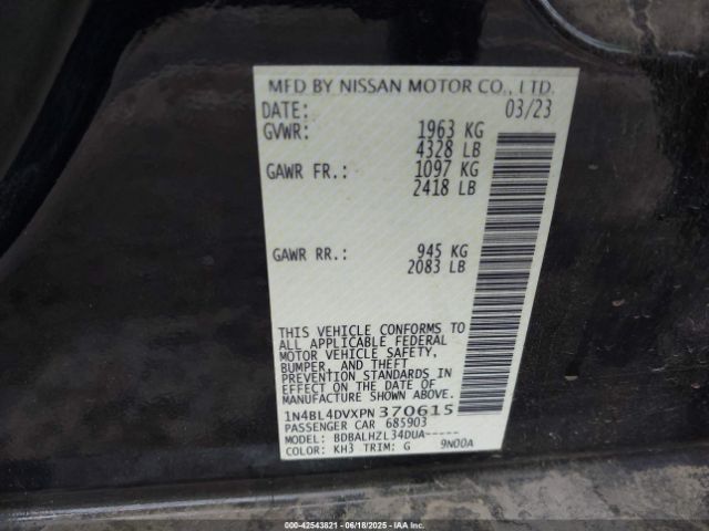 2023 NISSAN ALTIMA 1N4BL4DVXPN370615 Photo 8