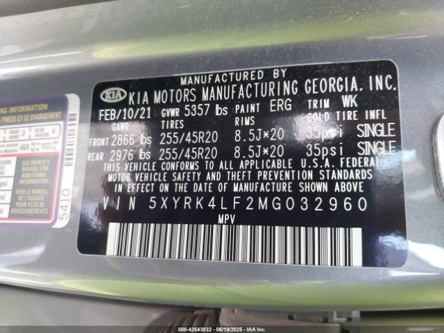 2021 KIA SORENTO 5XYRK4LF2MG032960 Photo 8