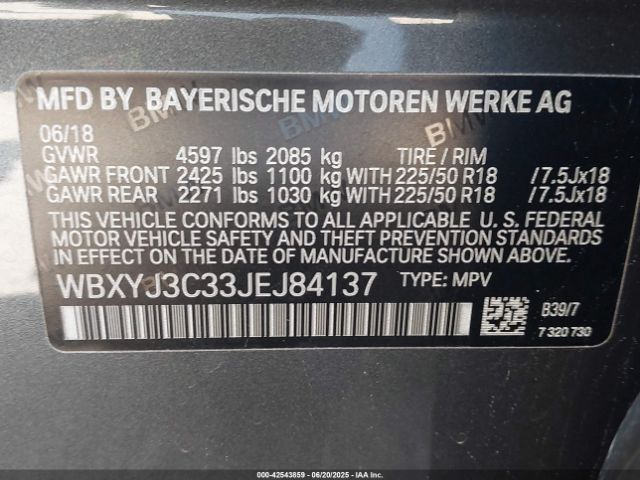 2018 BMW X2 WBXYJ3C33JEJ84137 Photo 8