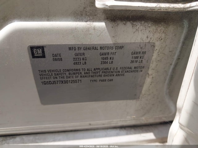 2009 CADILLAC CTS 1G6DJ577X90125571 Photo 8