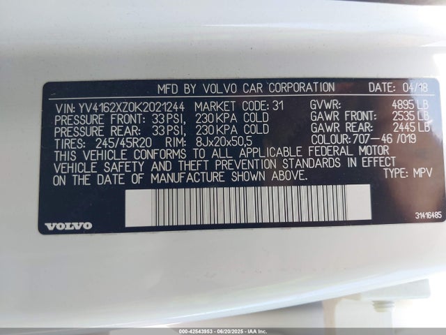 YV4162XZ0K2021244 Volvo b4204t (mp)