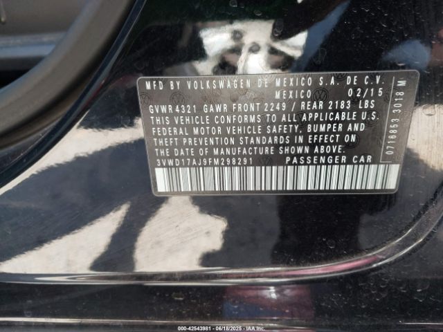 3VWD17AJ9FM298291 Volkswagen 2015