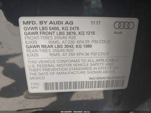 2018 AUDI Q5 WA1BNAFY8J2090253 Photo 8