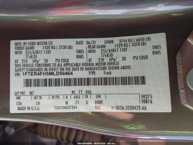 2021 FORD RANGER 1FTER4FH5MLD56464 Photo 8