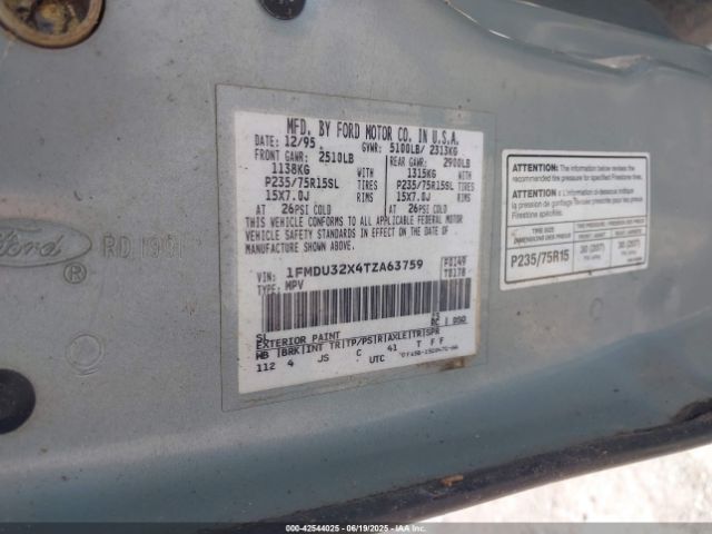 1996 FORD EXPLORER 1FMDU32X4TZA63759 Photo 8
