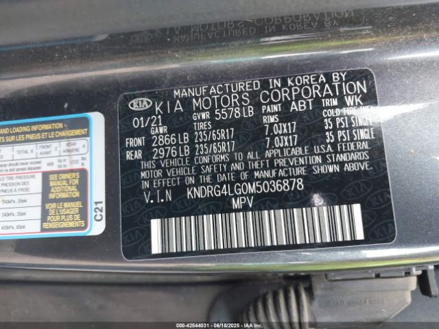 2021 KIA SORENTO HYBRID KNDRG4LG0M5036878 Photo 8