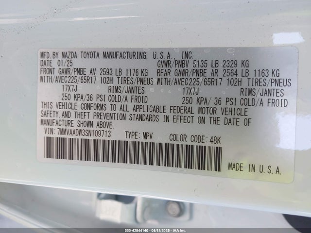 7MMVAADW3SN109713 Mazda cw
