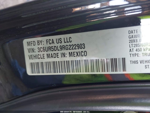 3C6UR5DL9RG222903 RAM 2500