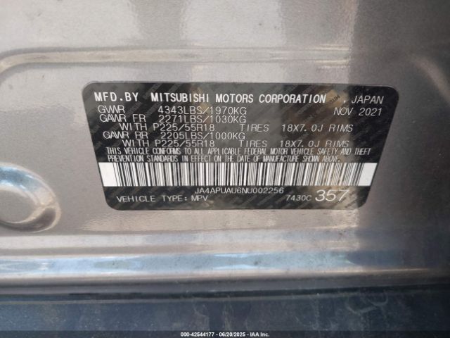 2022 MITSUBISHI OUTLANDER SPORT JA4APUAU6NU002256 Photo 8