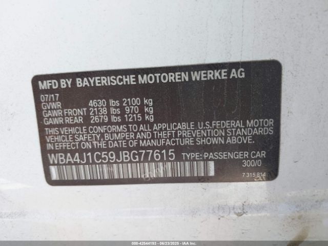 2018 BMW 430I GRAN COUPE WBA4J1C59JBG77615 Photo 8