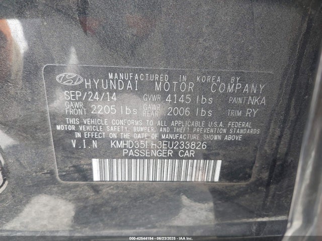 KMHD35LH3EU233826 Hyundai dohc gdi nu