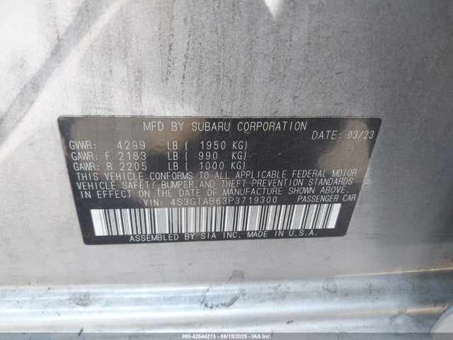 Subaru na 2023 4S3GTAB63P3719300 Image 9