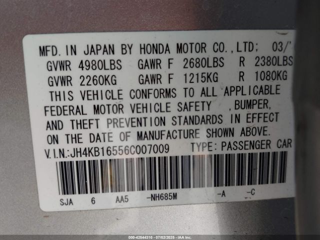 2006 ACURA RL JH4KB16556C007009 Photo 8