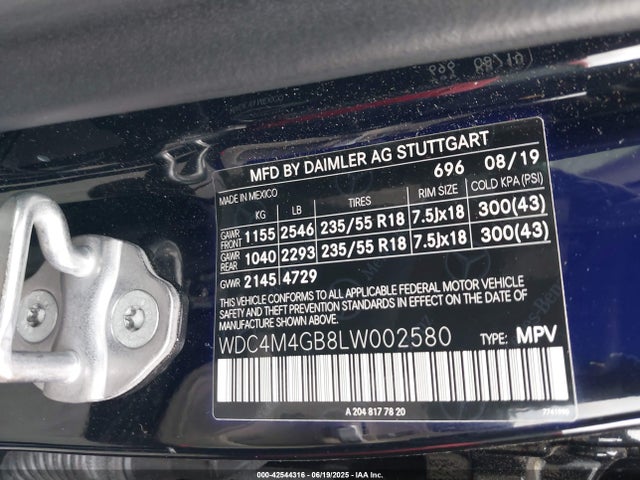 WDC4M4GB8LW002580 Mercedes-Benz m260