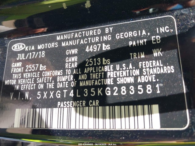 5XXGT4L35KG283581 KIA gdi