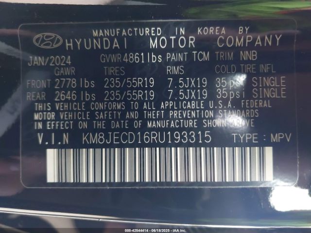 KM8JECD16RU193315 Hyundai t-gdi gamma ii