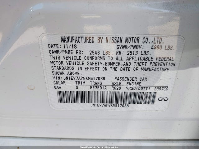 JN1EV7AP8KM517038 Infiniti Q50
