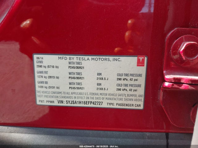 5YJSA1H16EFP42727 Tesla MODEL S