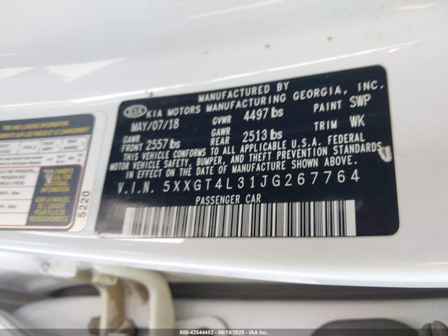 5XXGT4L31JG267764 KIA gdi