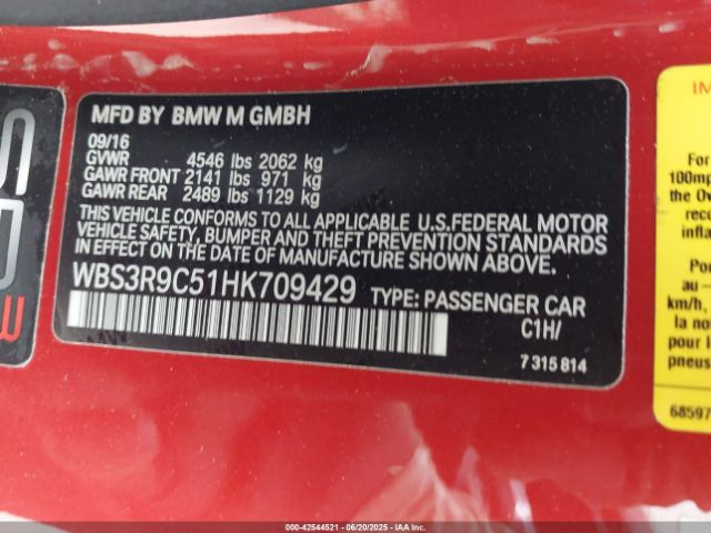 2017 BMW M4 WBS3R9C51HK709429 Photo 8