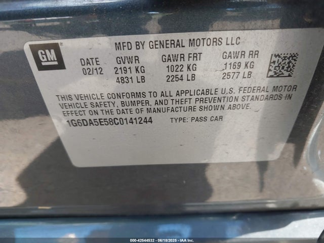 2012 CADILLAC CTS 1G6DA5E58C0141244 Photo 8