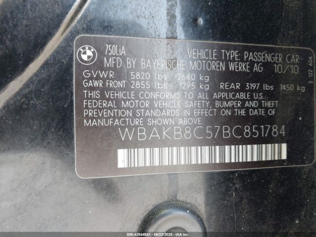 2011 BMW 750LI WBAKB8C57BC851784 Photo 8