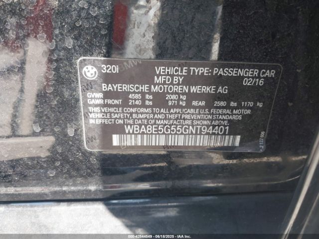 2016 BMW 320I WBA8E5G55GNT94401 Photo 8