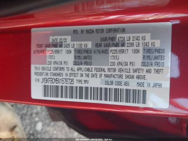2022 MAZDA CX-5 JM3KFBCM5N1576726 Photo 8