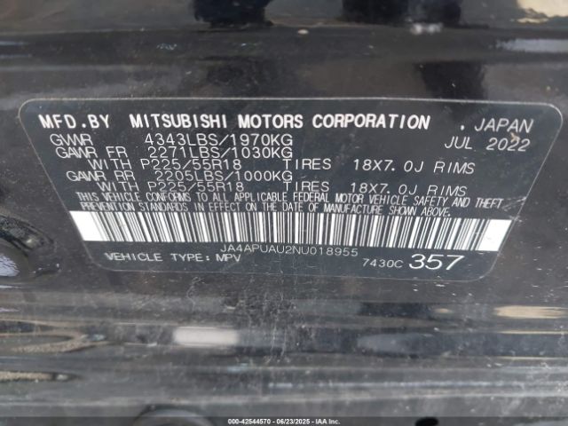 2022 MITSUBISHI OUTLANDER SPORT JA4APUAU2NU018955 Photo 8