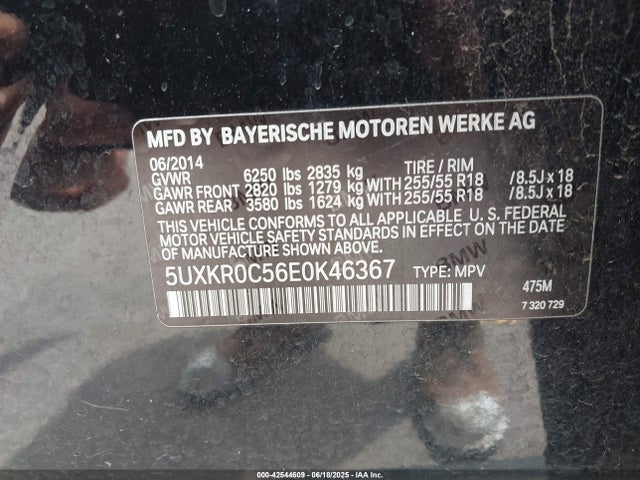 5UXKR0C56E0K46367 BMW X5