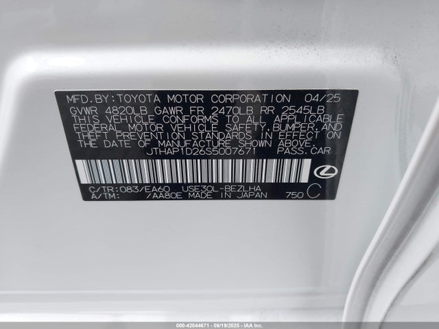 Lexus 2ur-gse 2025 JTHAP1D26S5007671 Image 9
