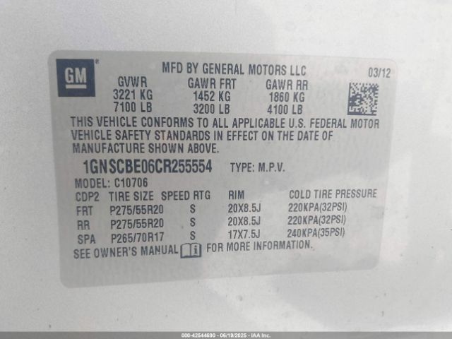 2012 CHEVROLET TAHOE 1GNSCBE06CR255554 Photo 8