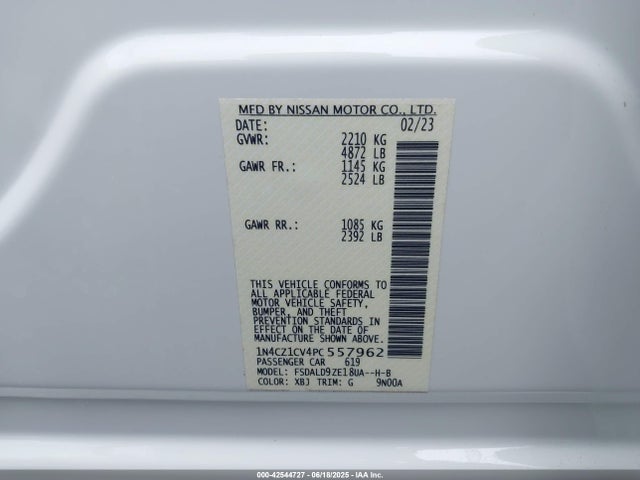 1N4CZ1CV4PC557962 Nissan Leaf