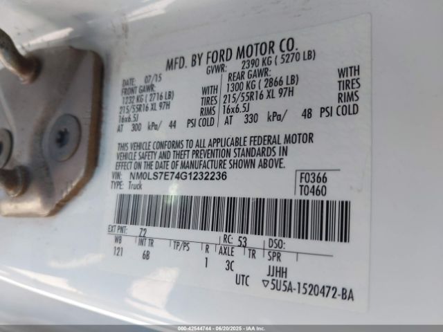 2016 FORD TRANSIT CONNECT NM0LS7E74G1232236 Photo 8