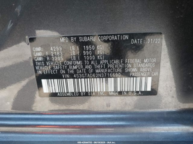 4S3GTAD62N3716690 Subaru na