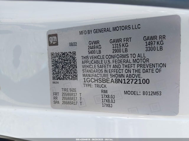 1GCHSBEA8N1272100 Chevrolet lcv